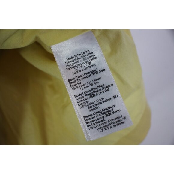 Madewell Womens XL 100% Linen Surgeon Cuff Oversized Yellow Blazer F1240 - Picture 5 of 7